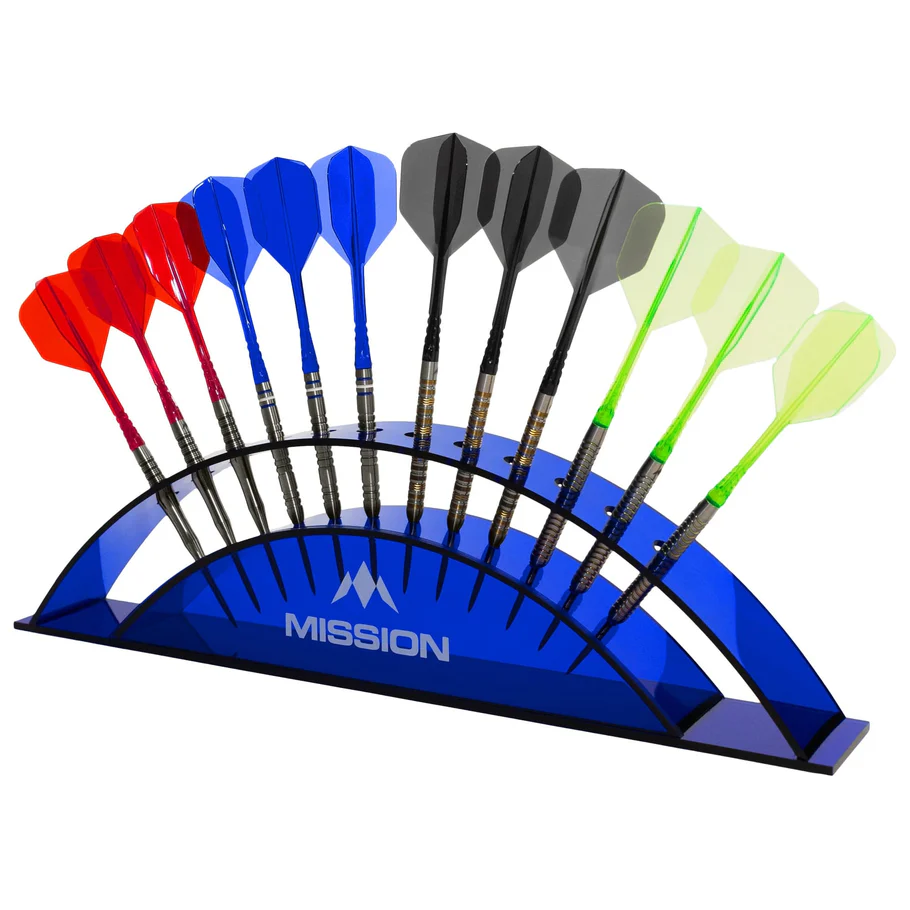 MISSION STATION 12 ACRYLIC DARTS DISPLAY BLUE