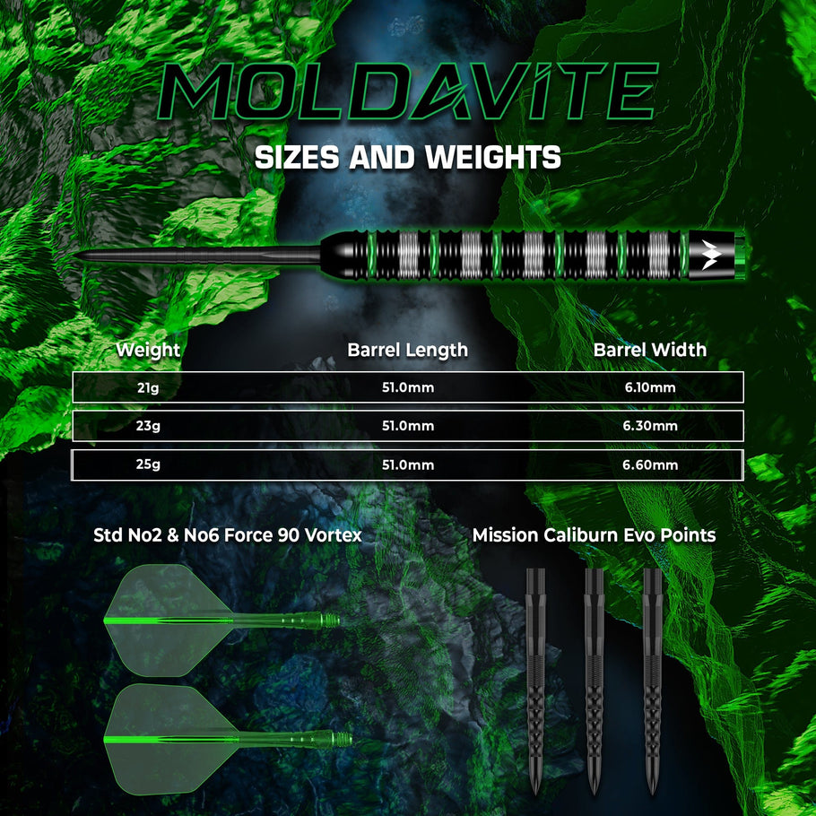 MISSION MOLDAVITE DARTS STEEL TIP SET