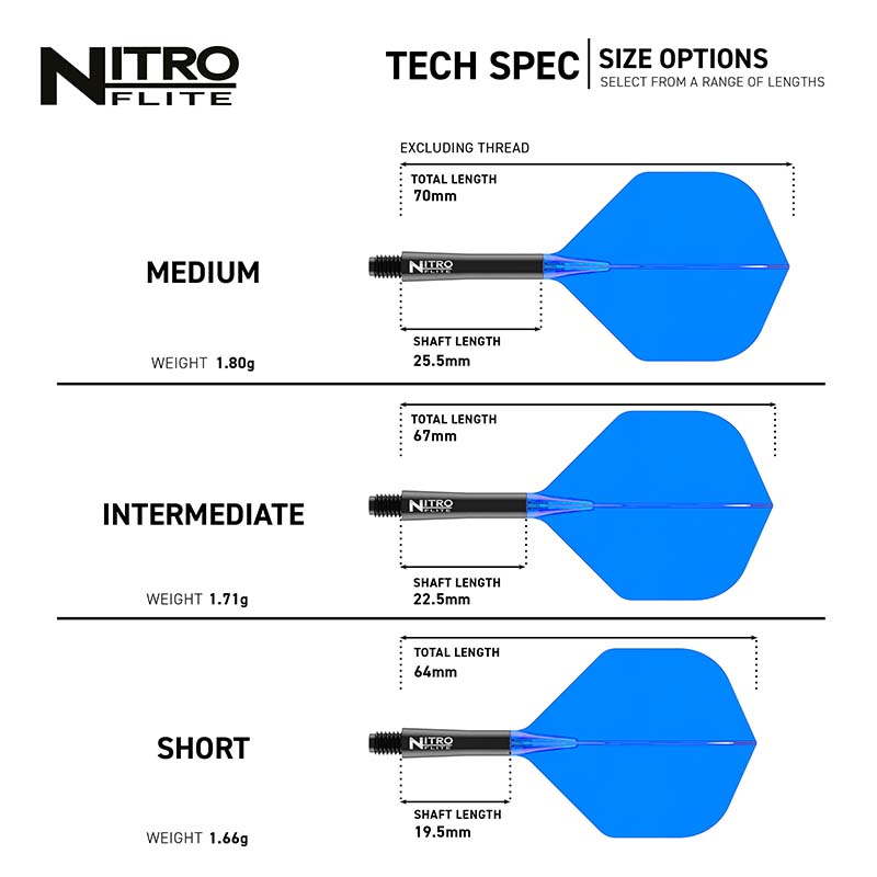 Image de Ailettes intégrées Red Dragon Nitro Flite Standard No2 Noir & Bleu
