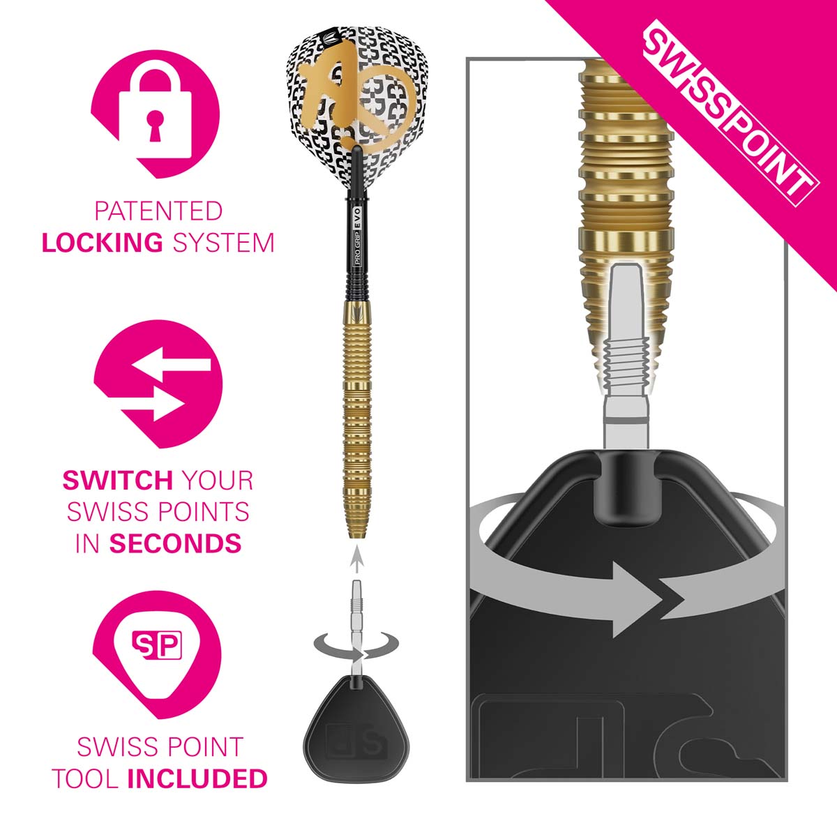 Image de Flechettes pointe acier Target-Bolide Envy 01 90%