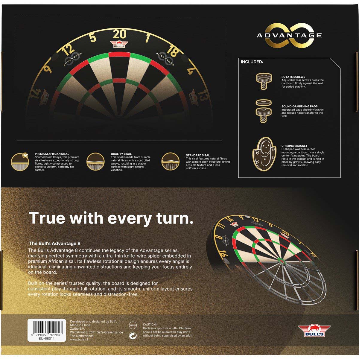 BULL'S ADVANTAGE 8 DARTBOARD DARTSHOP DAS ROGGEL