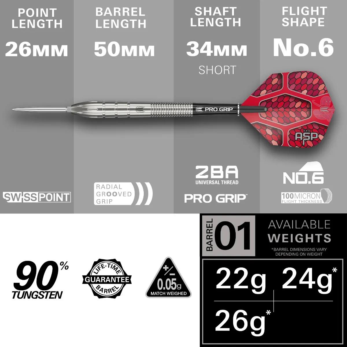 Picture of Target Aspinall G1 Swiss Steeltip 90% Tungsten