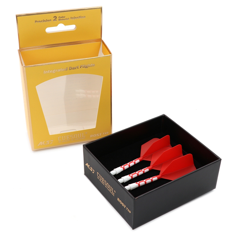 ROST T19 Big Wing Integrated Dart Flights – Red with Clear Shaft dartshop das roggel