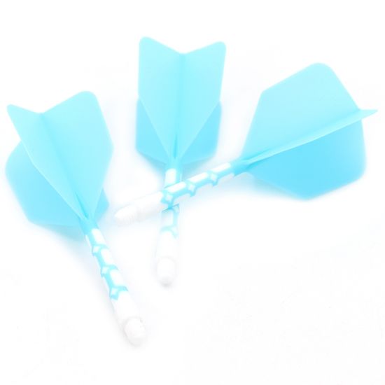 Afbeeldingen van Cuesoul ROST T19 Big Wing Geintegreerde Dart Flights Blauw Transparante Shaft