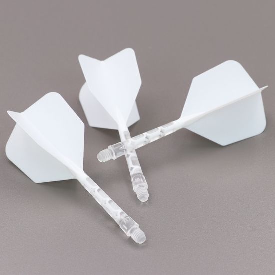 ROST T19 Big Wing Integrated Dart Flights White Flight with Clear Shaft dartshop das roggel