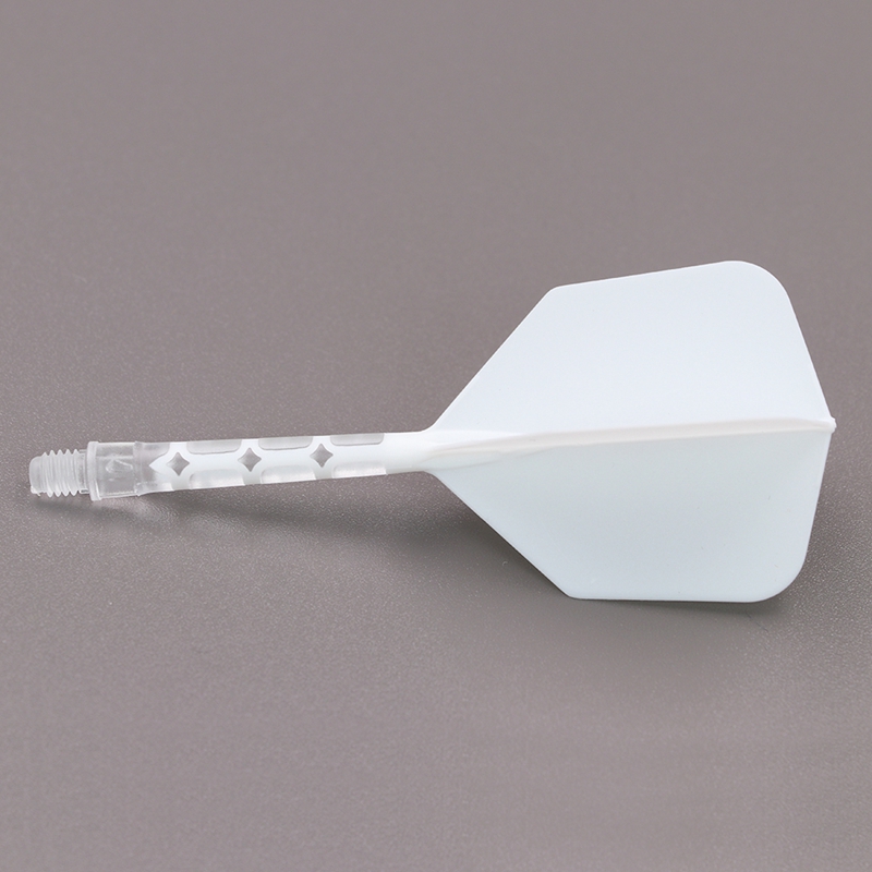 Afbeeldingen van Cuesoul ROST T19 Big Wing Geintegreerde Dart Flights Wit Transparante Shaft
