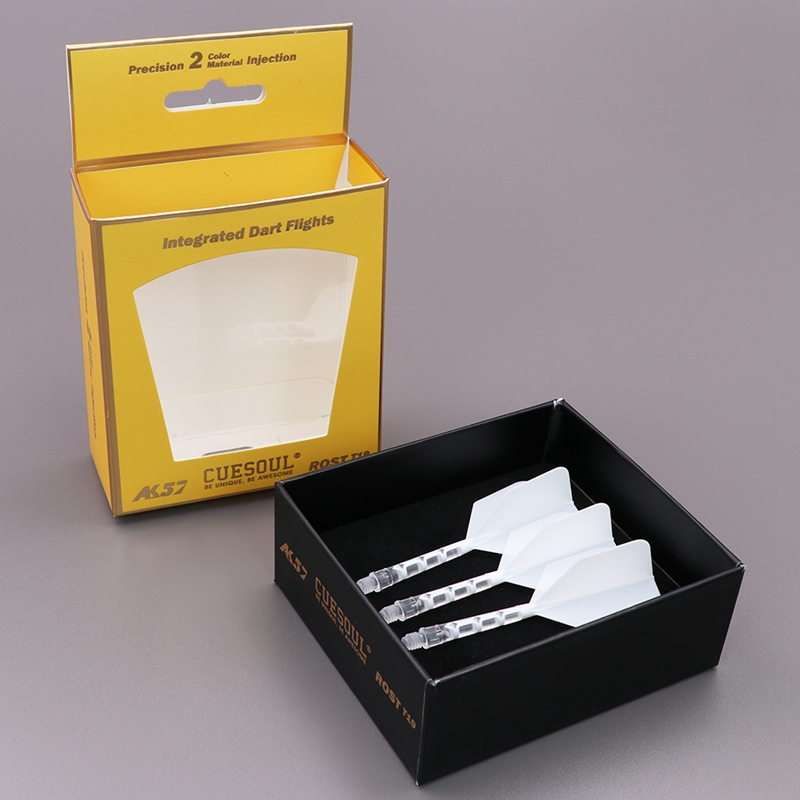 ROST T19 Big Wing Integrated Dart Flights White Flight with Clear Shaft dartshop das roggel