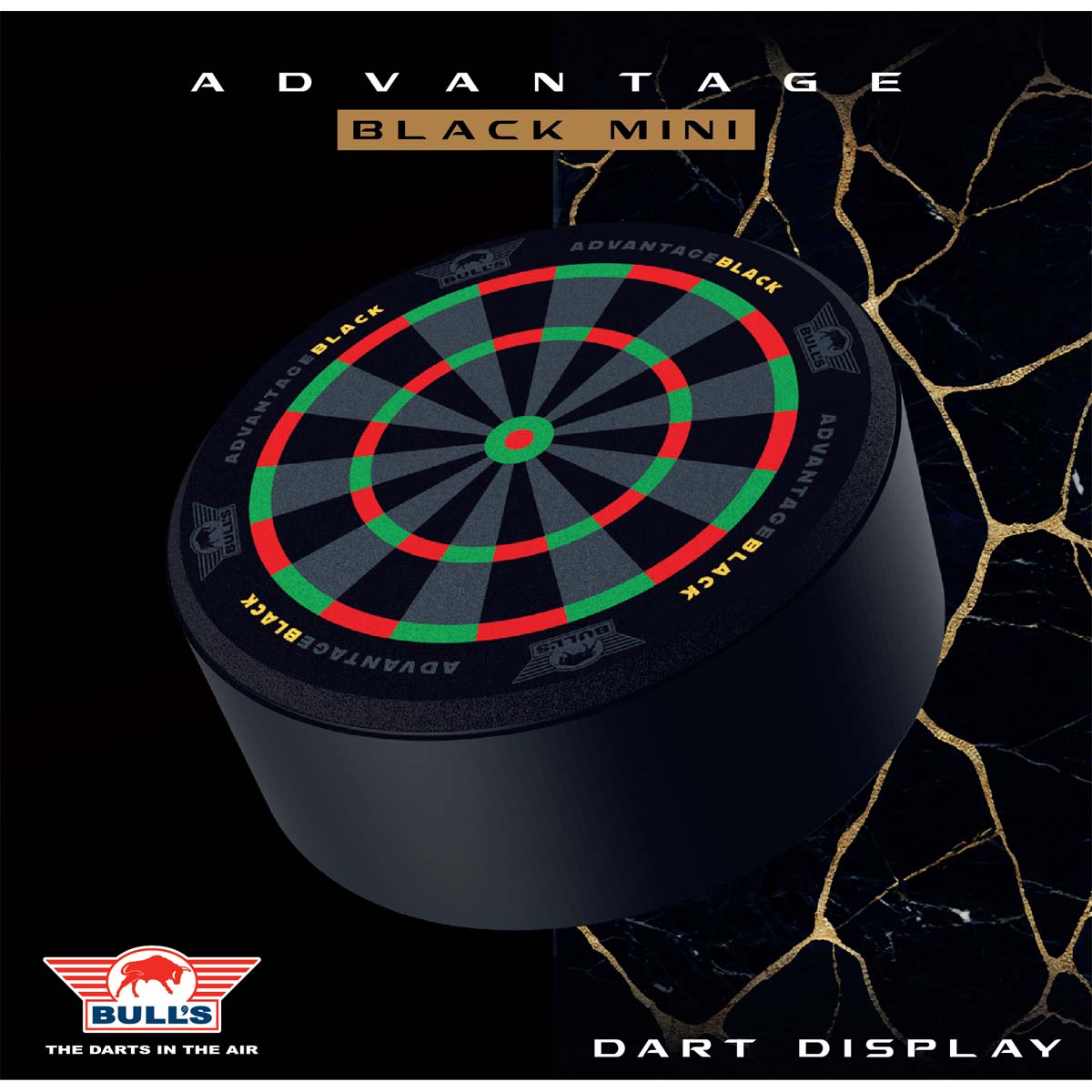 Bull's Advantage Black Mini Dartboard Display dartshop das roggel