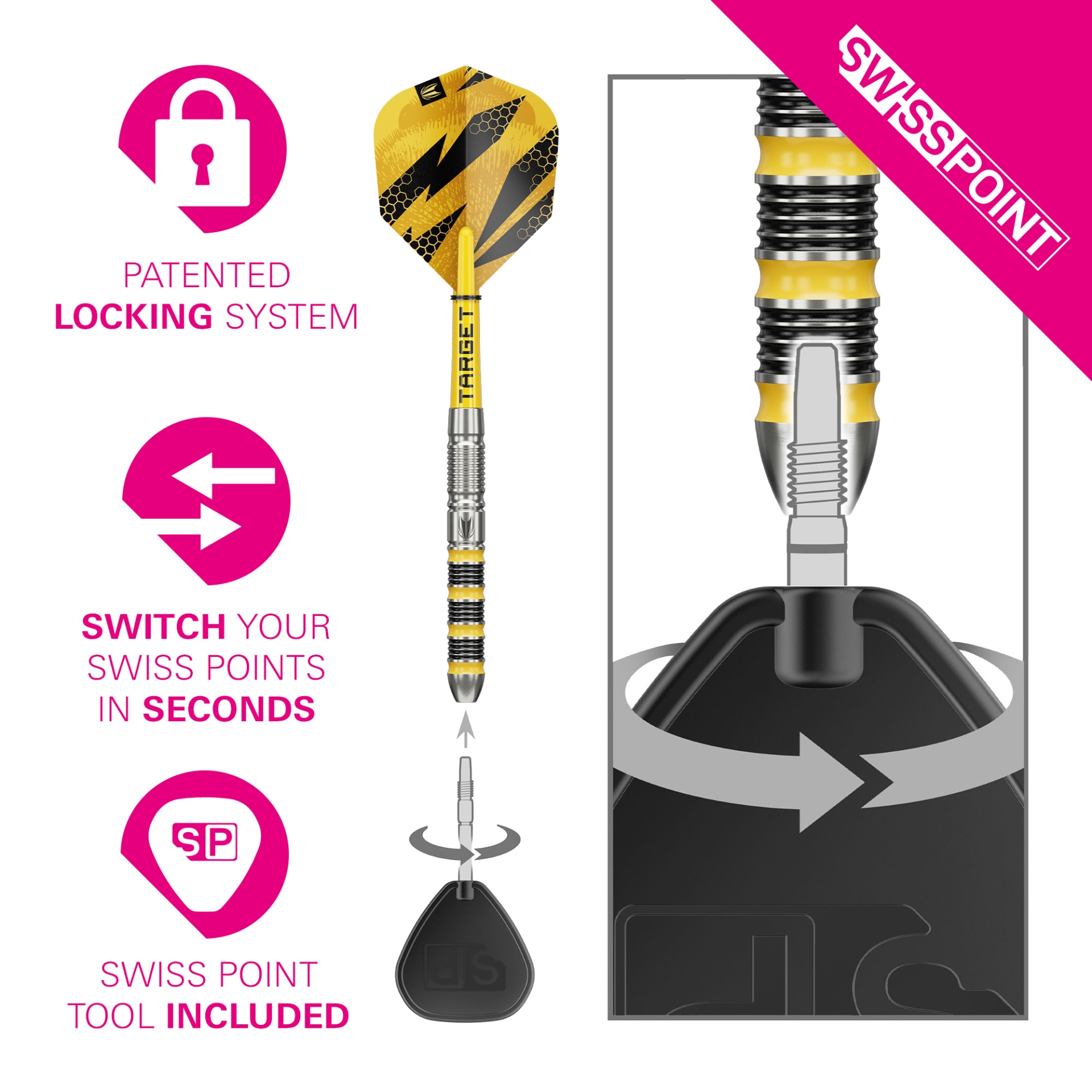 Bild von Target Buzz Spo1 90% Steeltip Dartpfeile