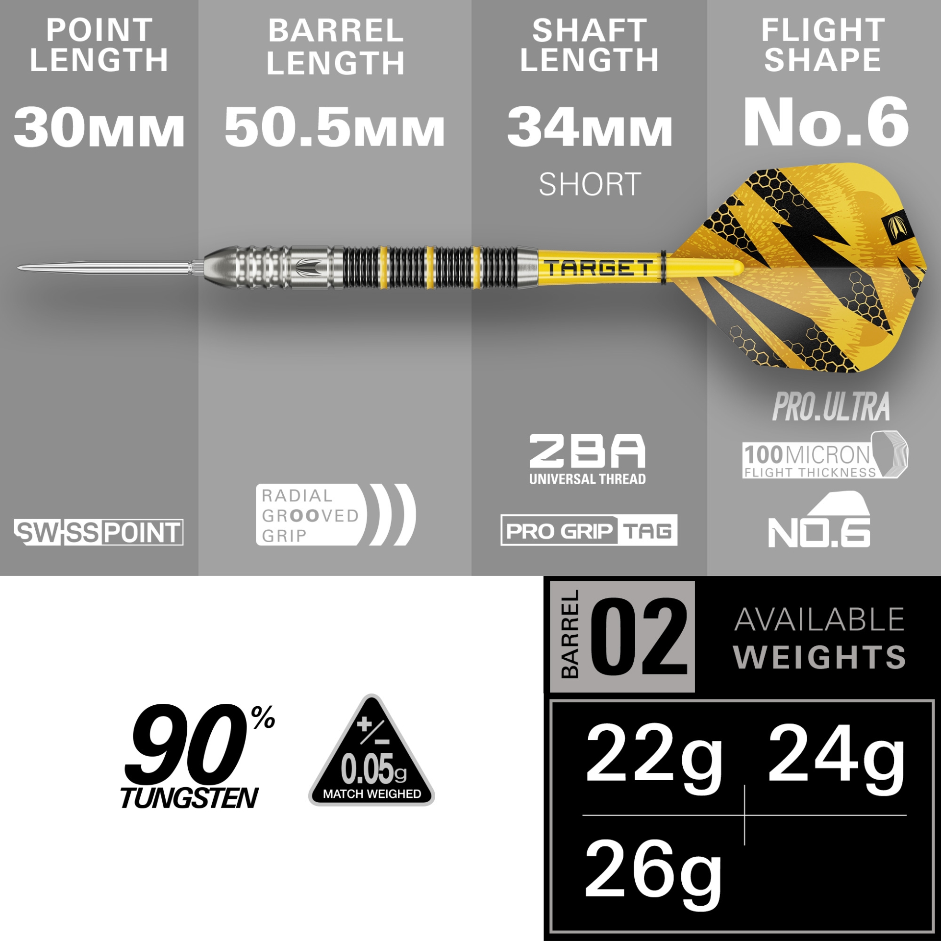 TARGET BUZZ SPO2 90% STEELTIP DART DARTSHOP DAS ROGGEL