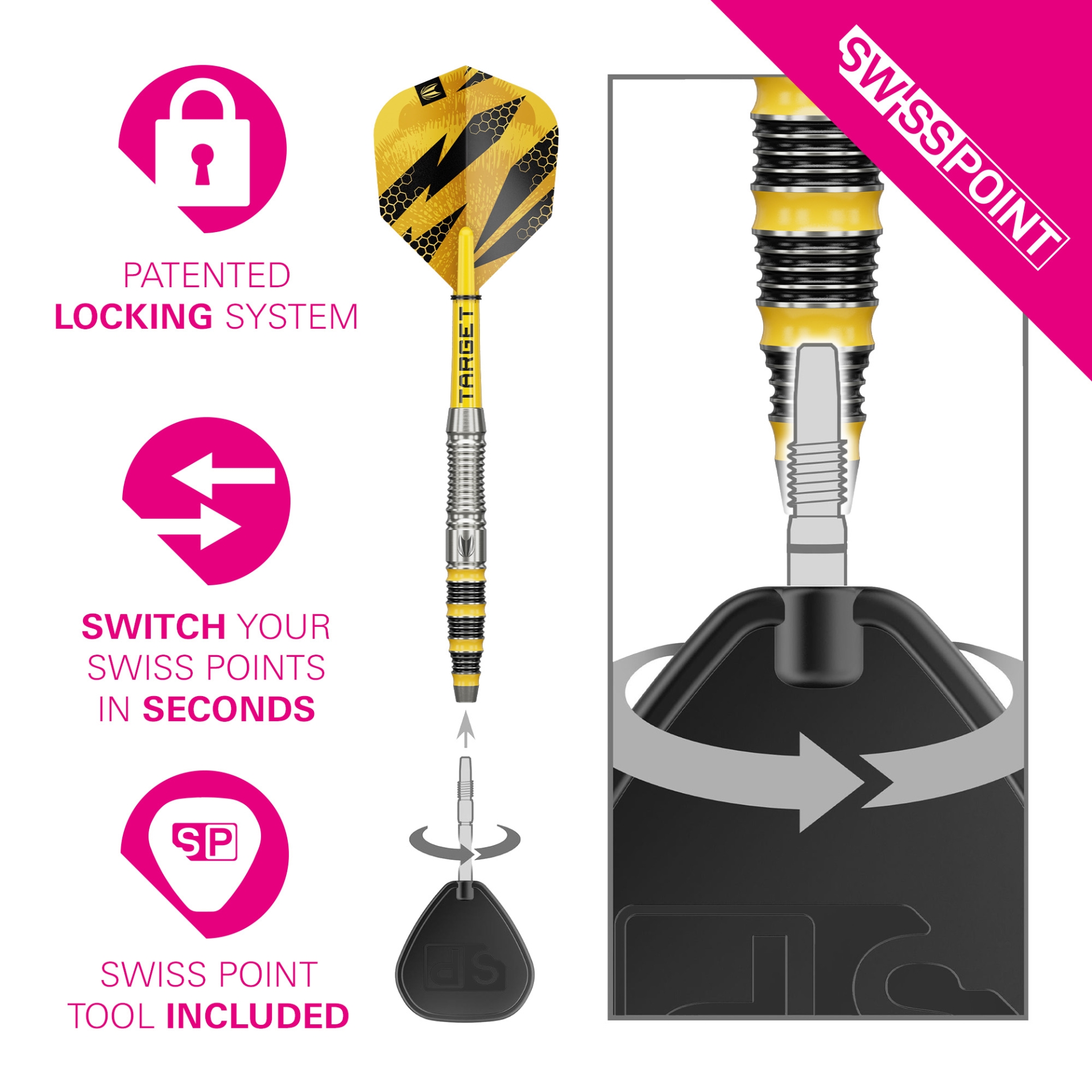 Image de Fléchettes pointe acier Target Buzz Spo3 90%