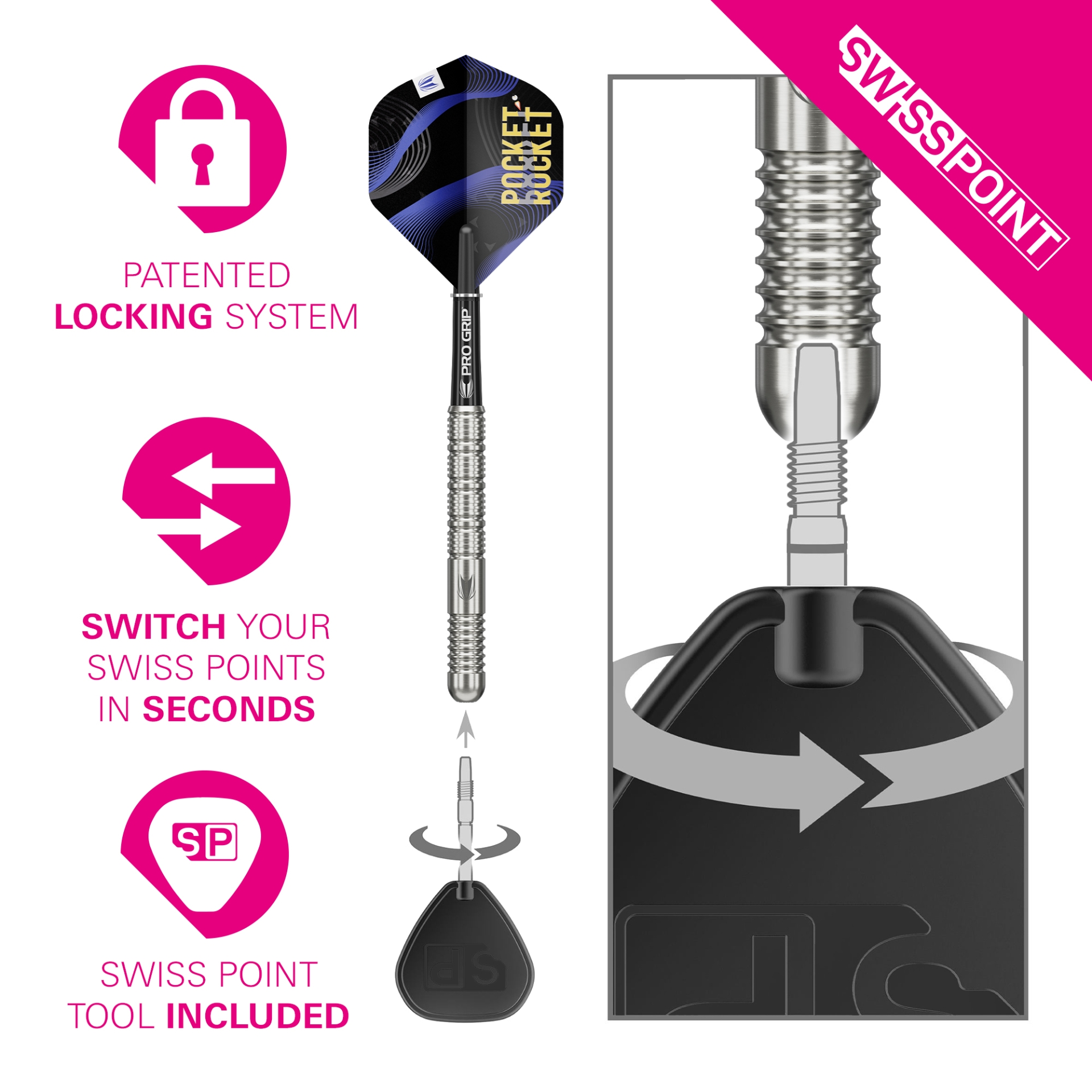 Bild von Target Justin Hood 90% SP Steeldarts | Dartpfeile