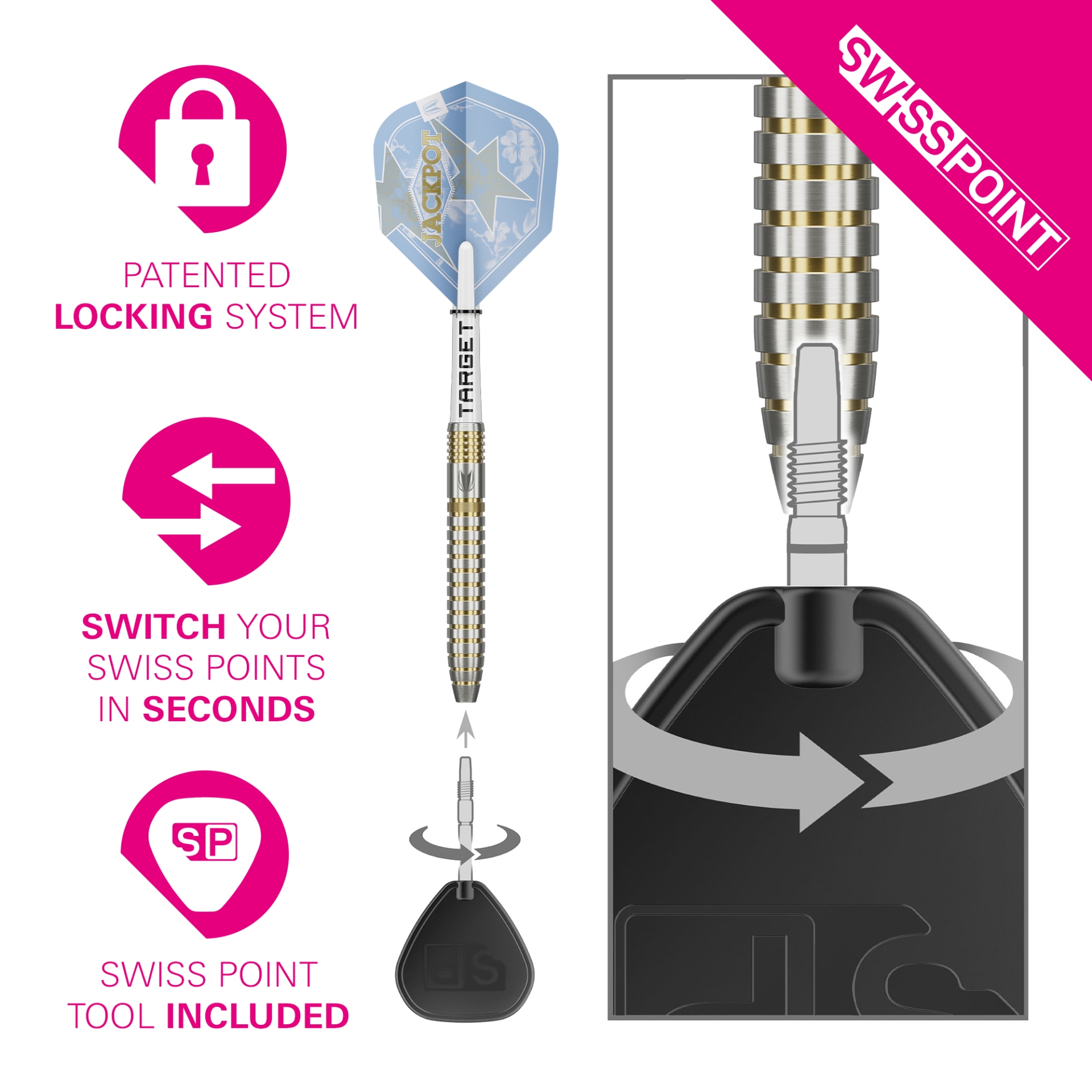 Image de Fléchettes pointe acier Target Adrian Lewis Showdown 95% SP