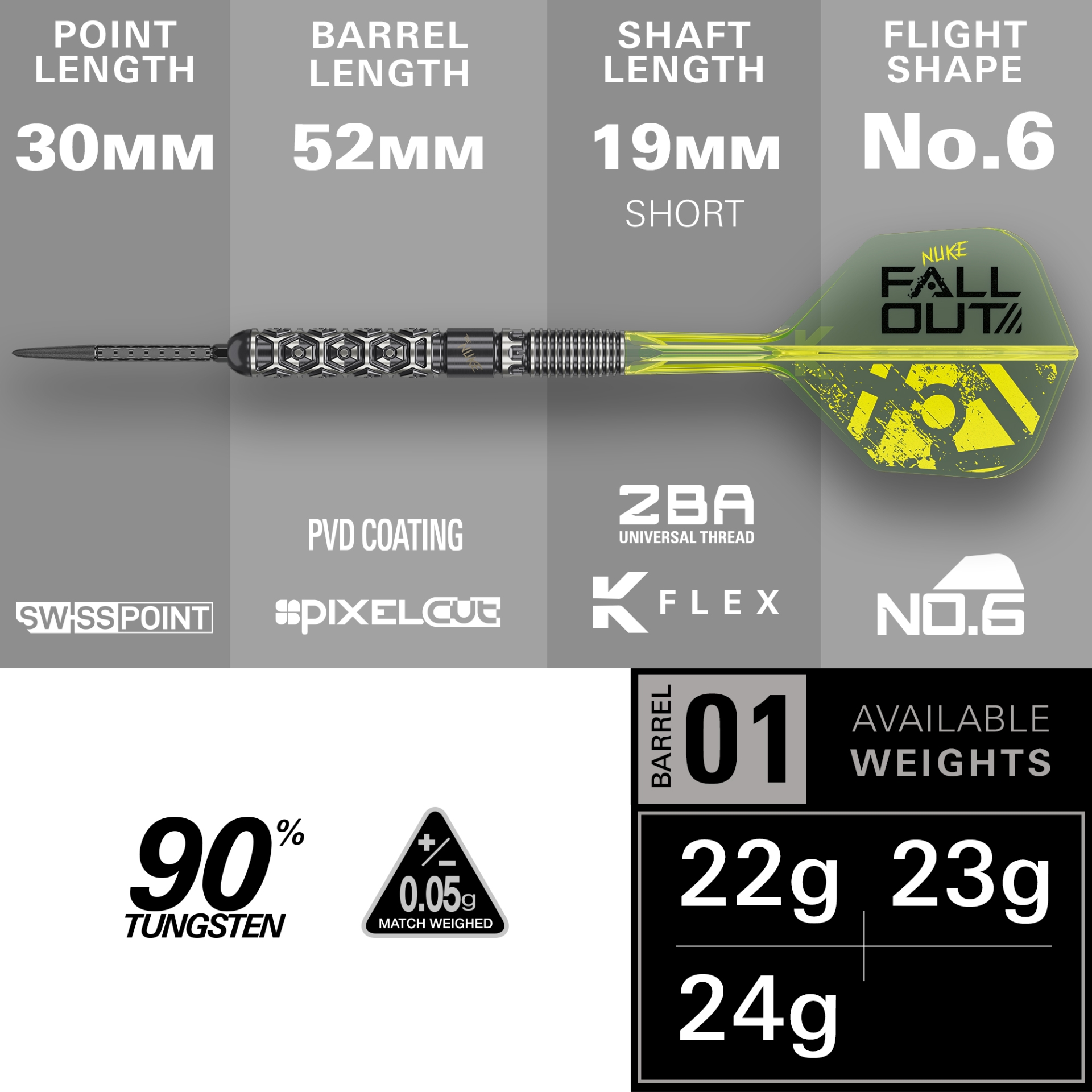 TARGET LUKE LITTLER NUKE FALLOUT 90% SP STEELTIP DARTS DARTSHOP DAS ROGGEL