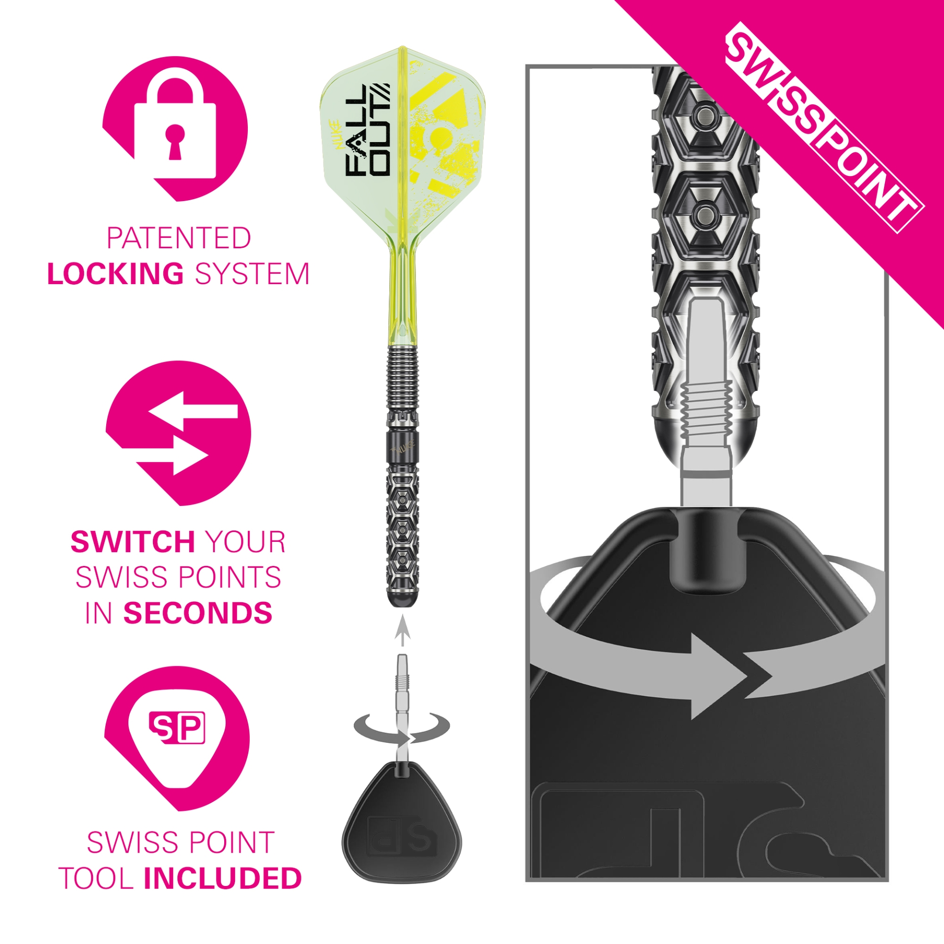 TARGET LUKE LITTLER NUKE FALLOUT 90% SP STEELTIP DARTS DARTSHOP DAS ROGGEL