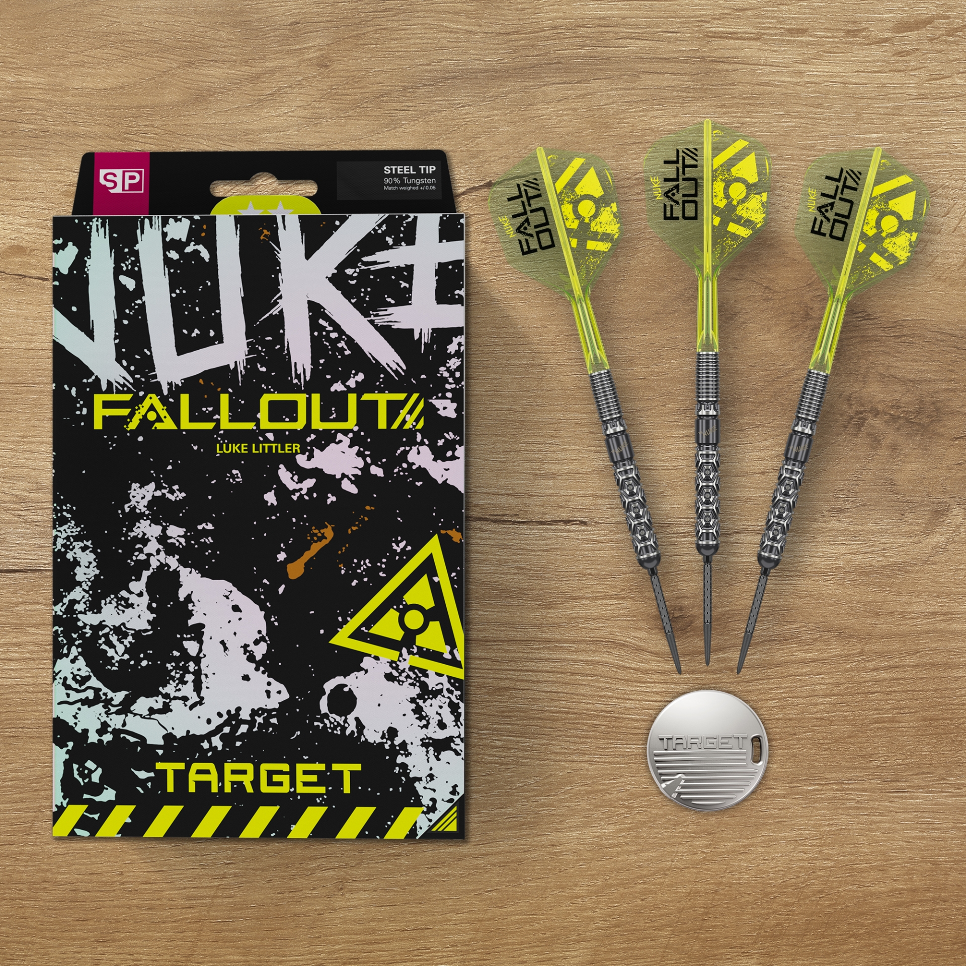 TARGET LUKE LITTLER NUKE FALLOUT 90% SP STEELTIP DARTS DARTSHOP DAS ROGGEL