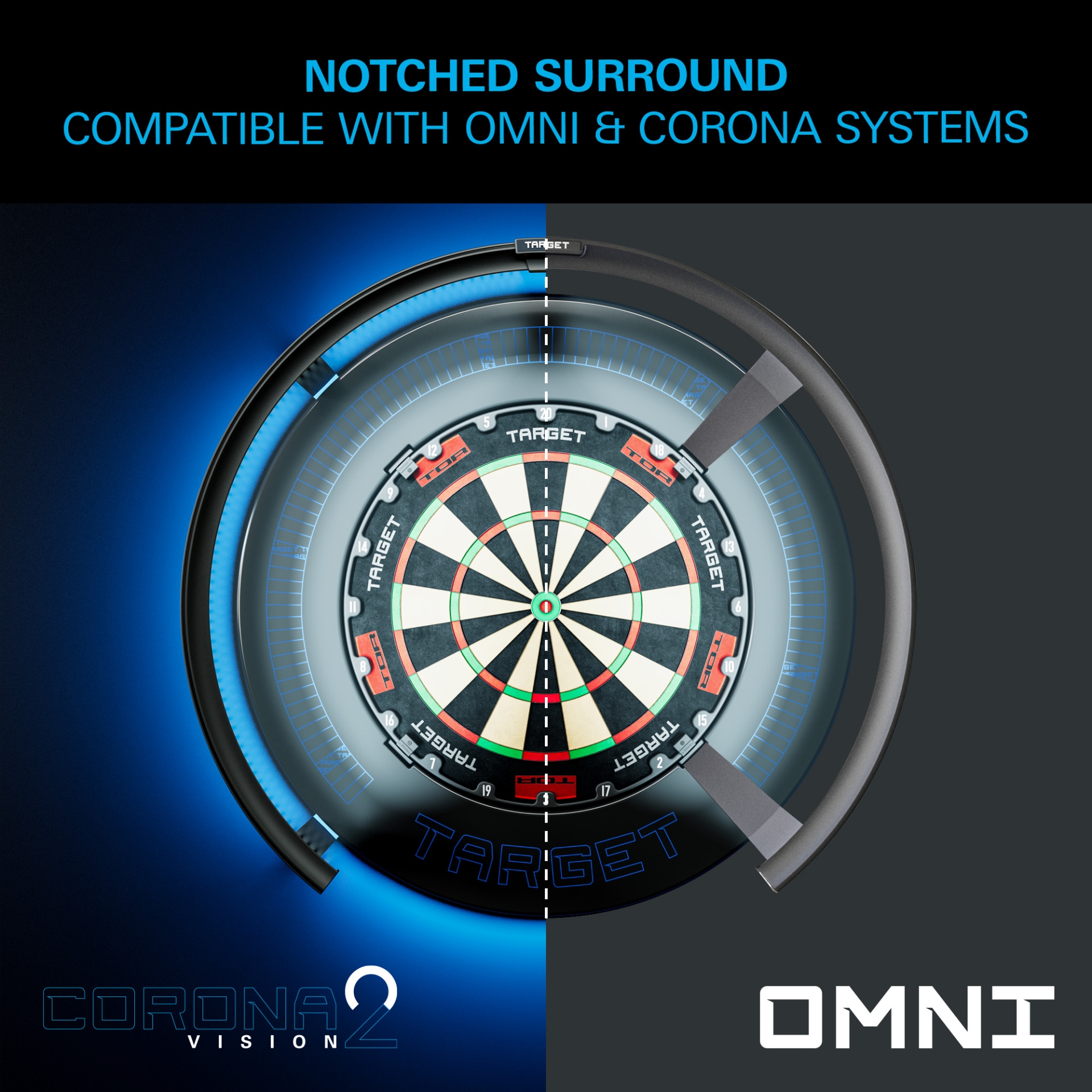 Afbeeldingen van Target Corona Vision Notched Surround-blauwe-led
