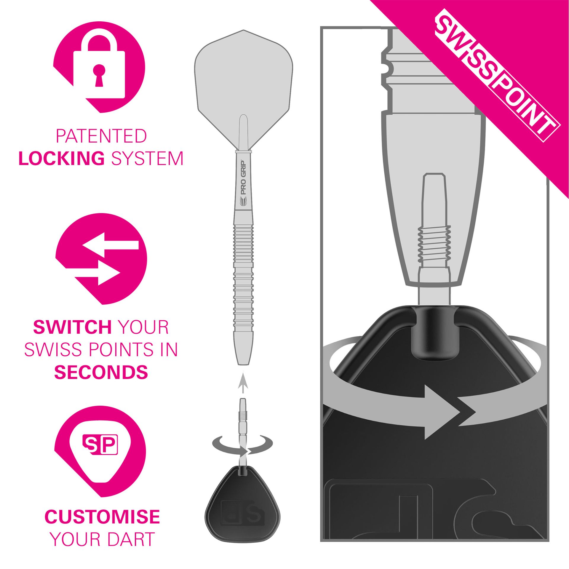 TARGET SWISS FLT POINTS SILVER DARTSHOP DAS ROGGEL