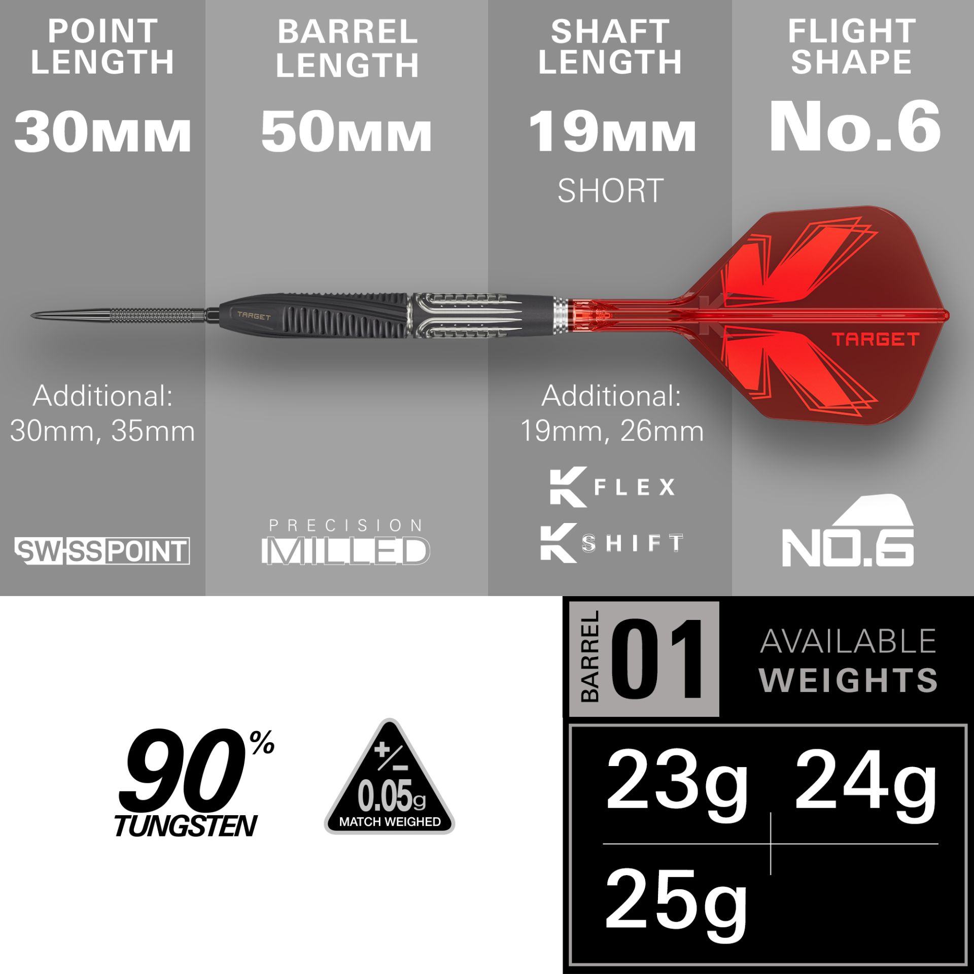 TARGET SHIFT 90% SP STEEL TIP DARTS DARTSHOP DAS ROGGEL