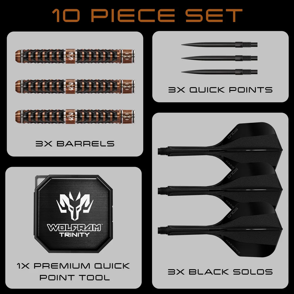 Bild von Harrows Wolfram Trinity QP 97% Steeldarts | Dartpfeile