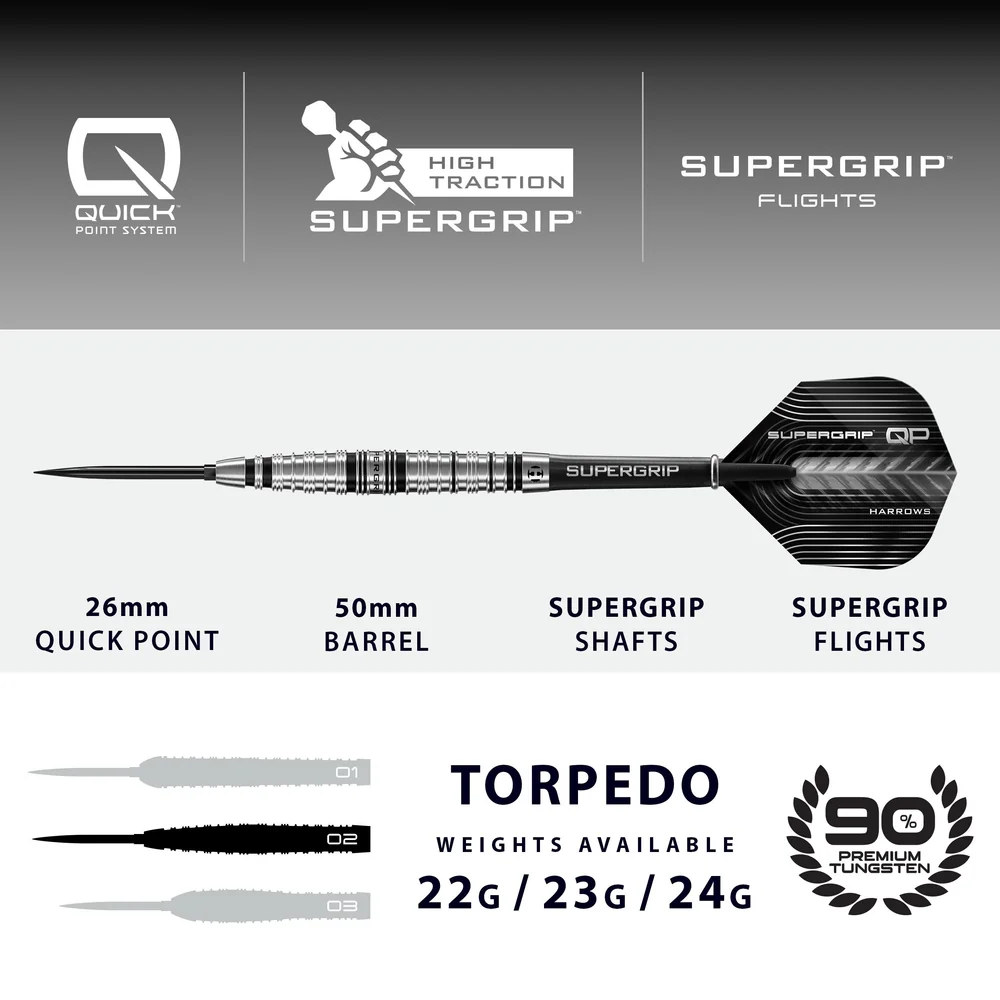 Picture of Harrows Supergrip  QP Torpedo 90% Darts