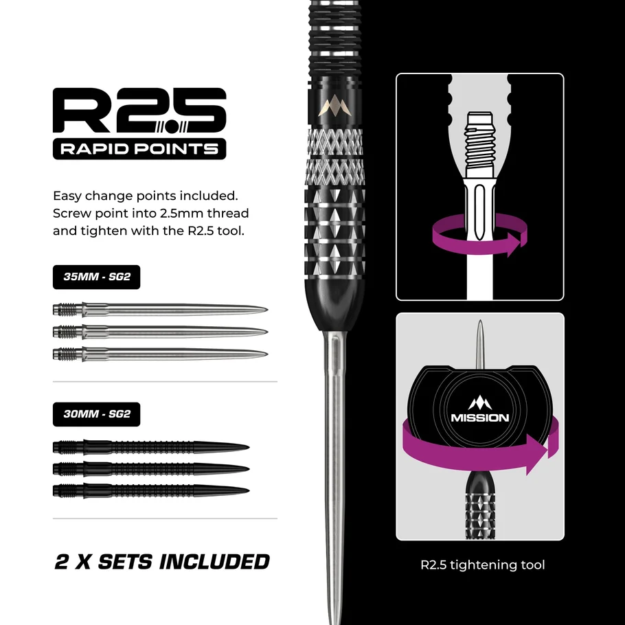 Afbeeldingen van Mission Quantum R2.5 Steeltip Dartpijlen