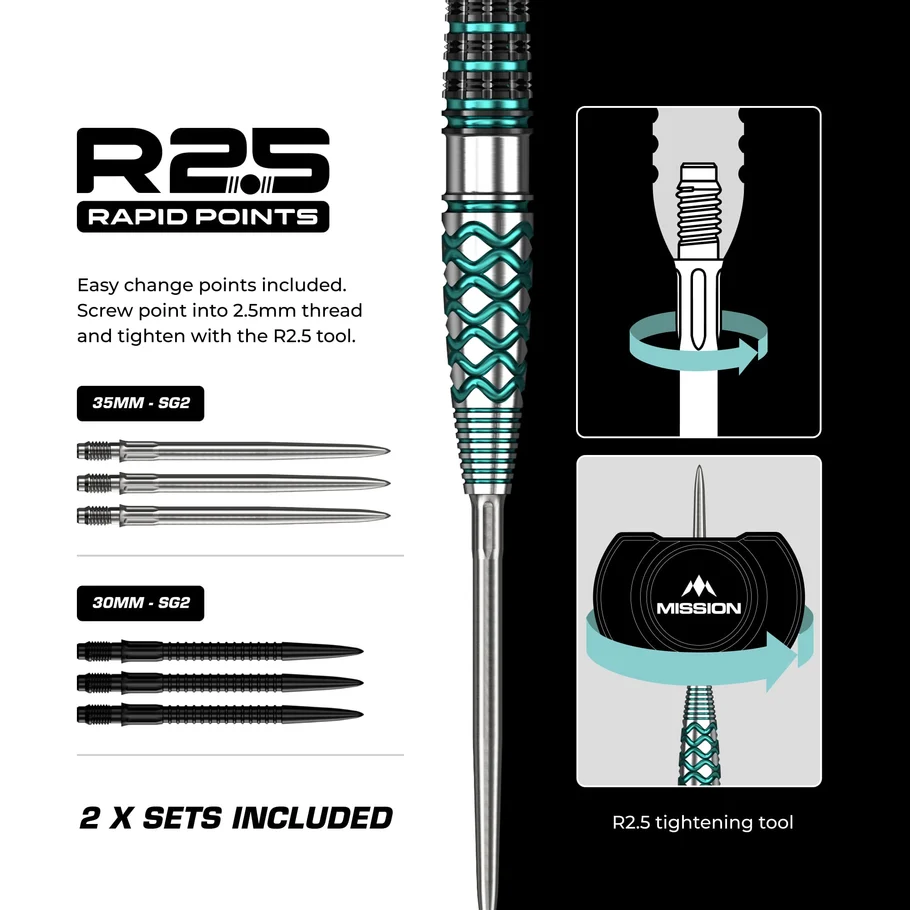 Afbeeldingen van Mission Neptune R2.5 Steeltip Dartpijlen