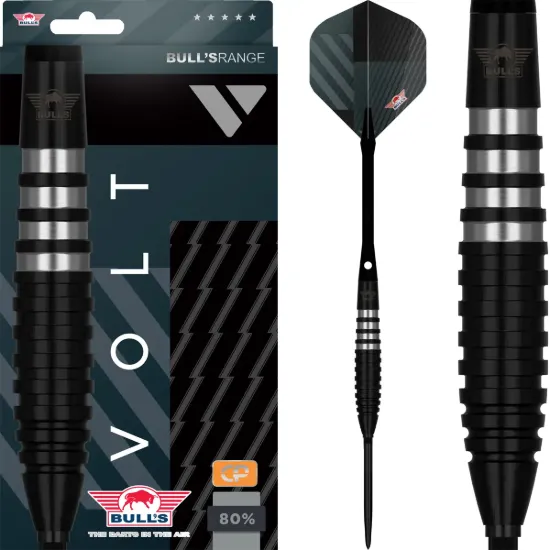 Bild von Bull's Volt Schwarz 80% CP Steeldarts | Dartpfeile