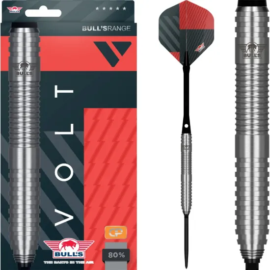 Bild von Bull's Volt Rot 80% CP Steeldarts | Dartpfeile