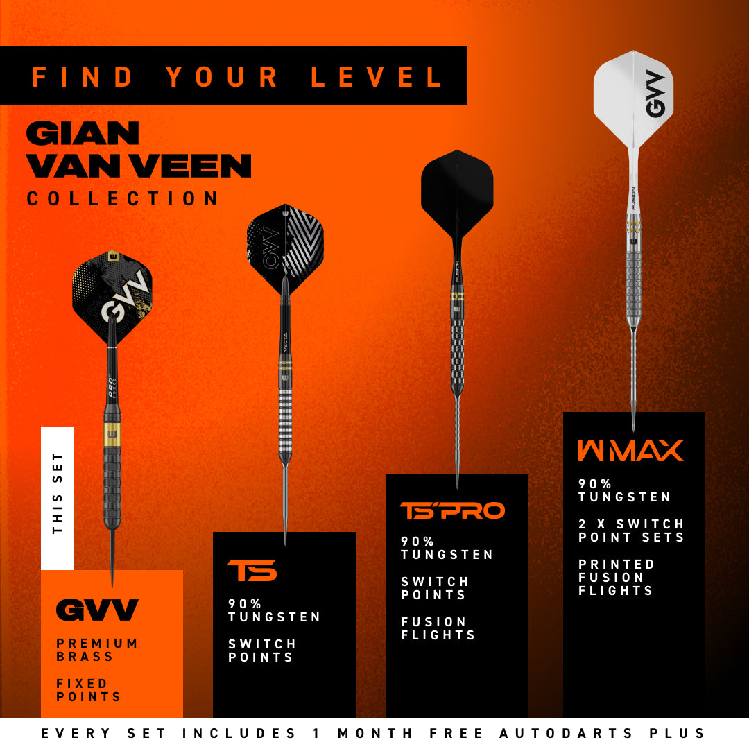 Bild von Winmau Gian van Veen Brass Steeldarts | Dartpfeile