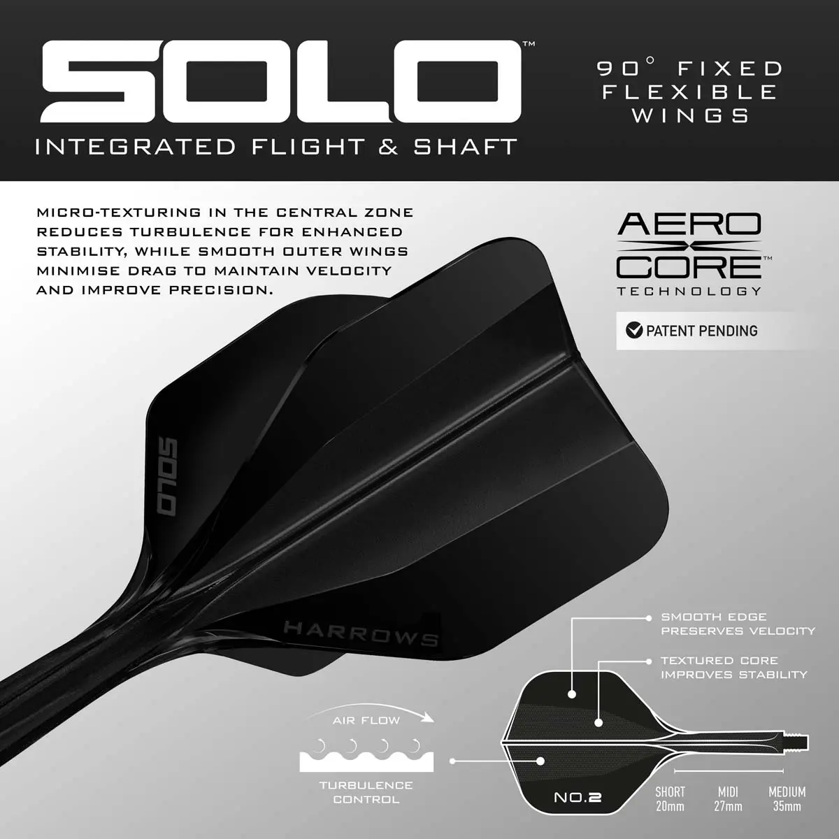 Image de Ailettes Harrows Solo Integrated Standard No2 Noires