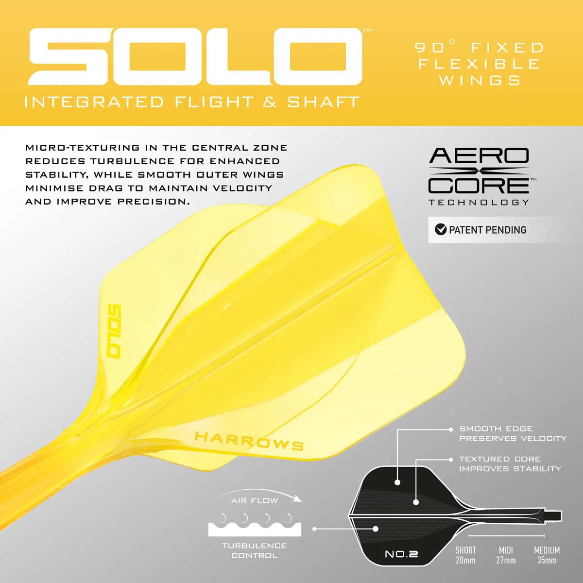 Image de Ailettes Harrows Solo Integrated Standard No2 Jaunes