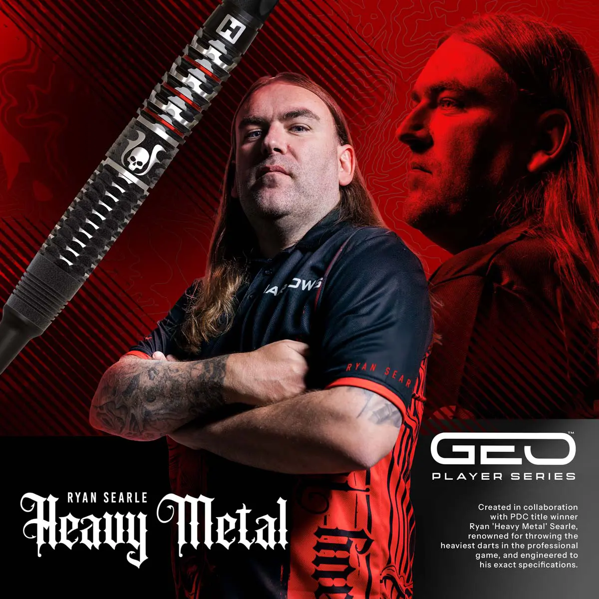 Afbeeldingen van Harrows Ryan Searle Geo 90% QP Steeltip Dartpijlen