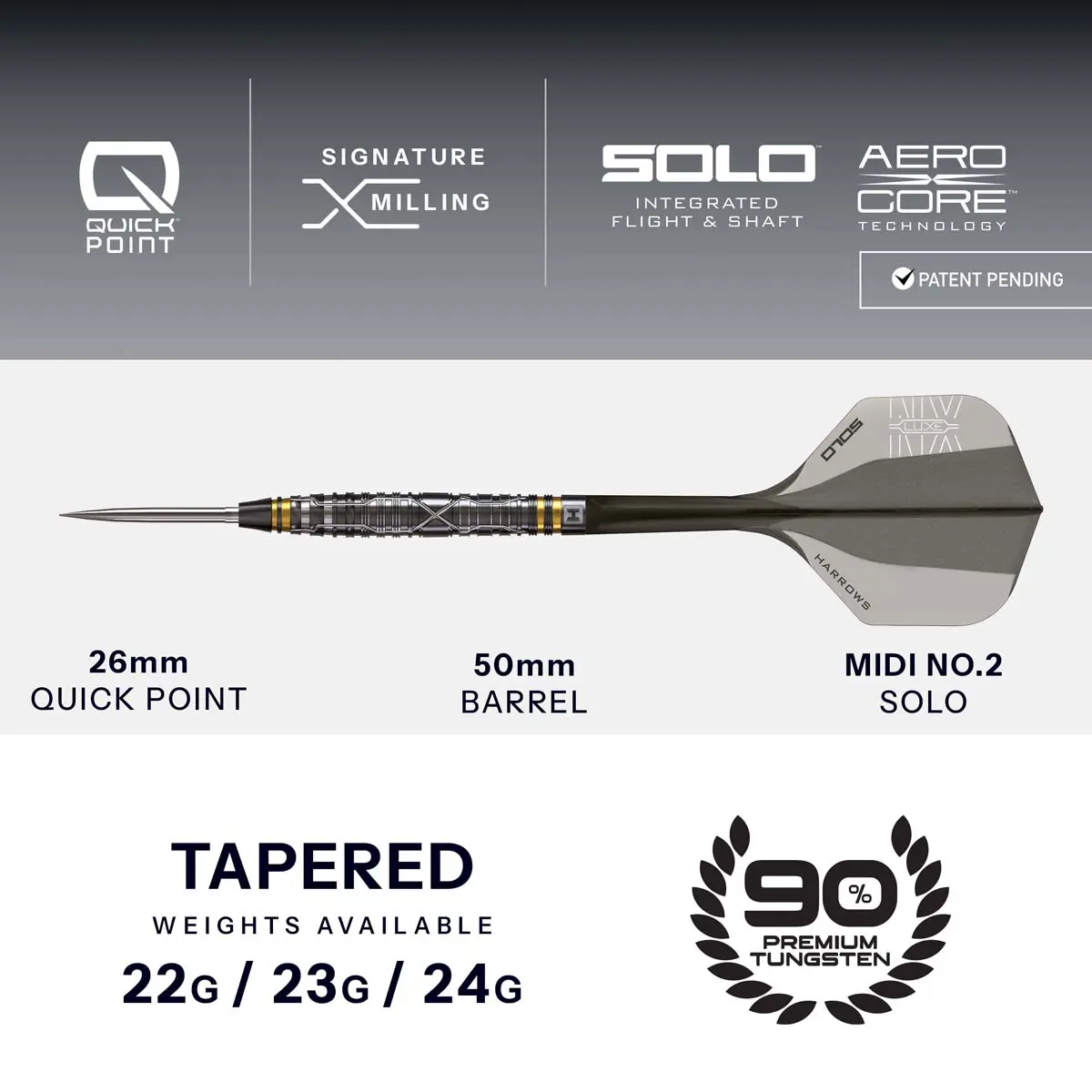Afbeeldingen van Harrows NX Luxe 90% QP Steeltip Dartpijlen