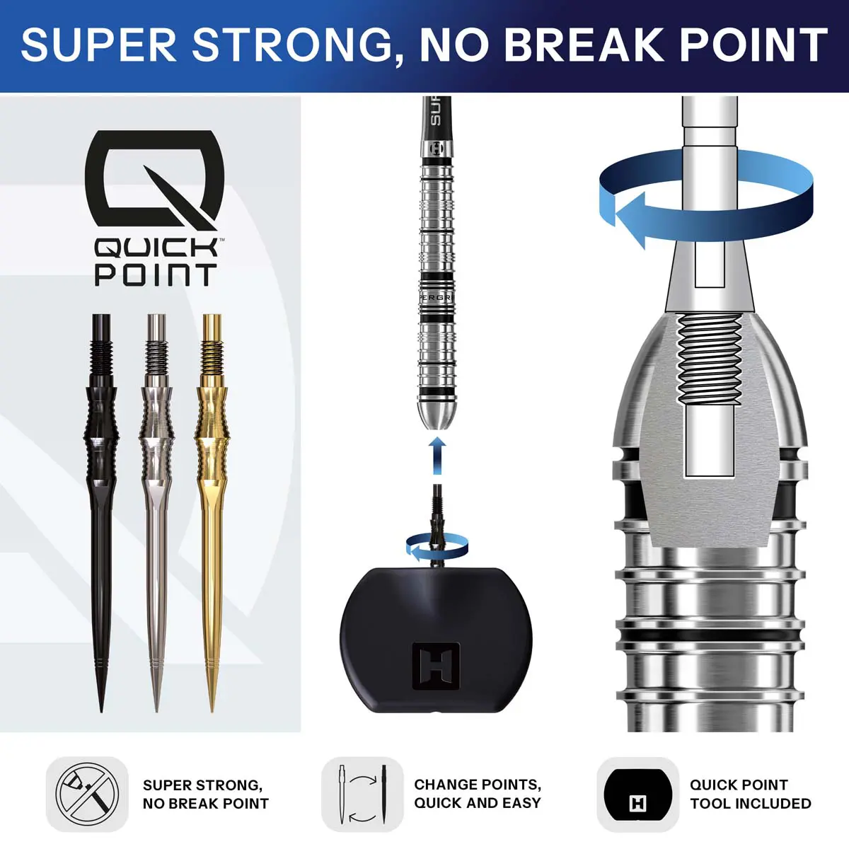 Afbeeldingen van Harrows Flux Pro Tungsten QP Steeltip Dartpijlen