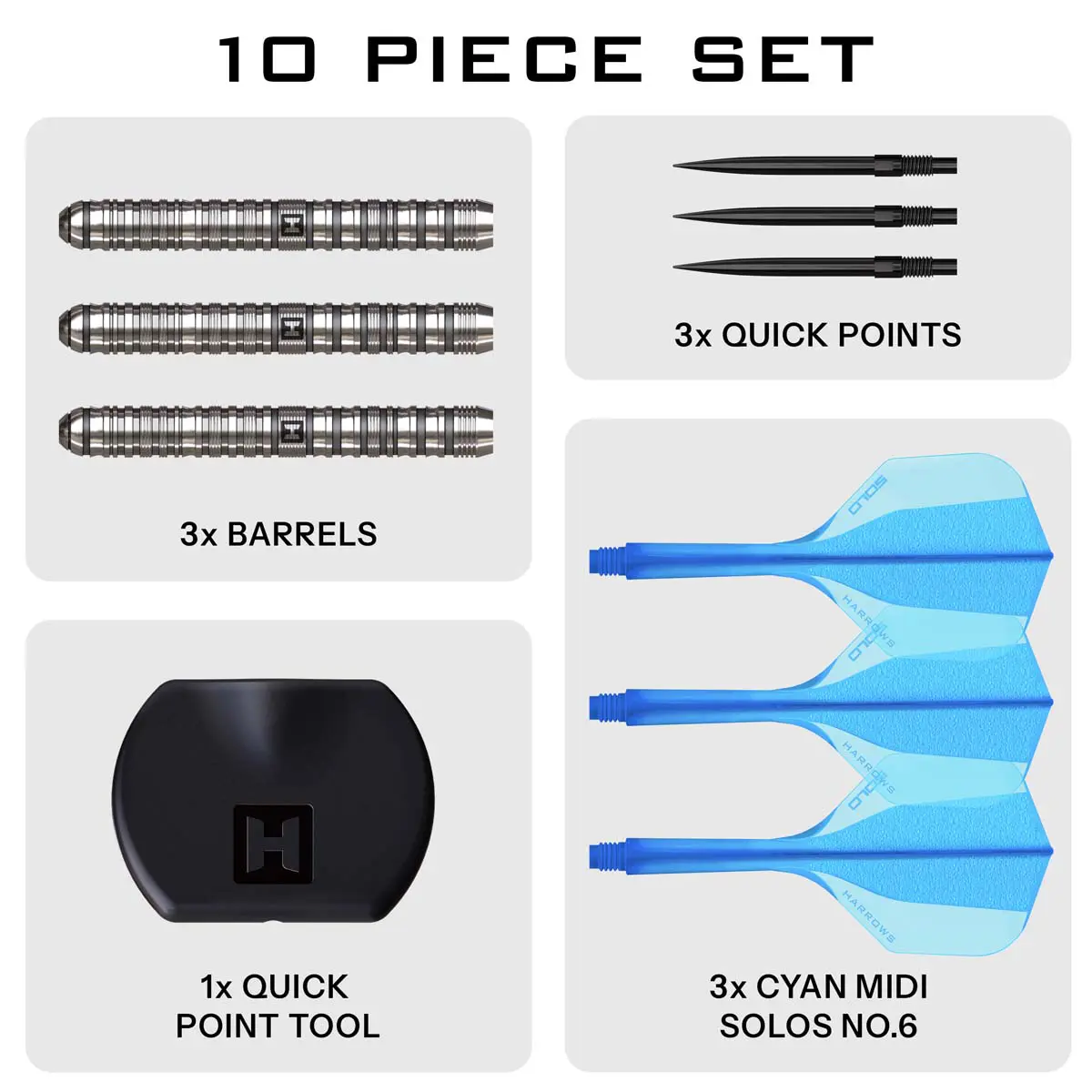 Afbeeldingen van Harrows Flux Pro Tungsten QP Steeltip Dartpijlen