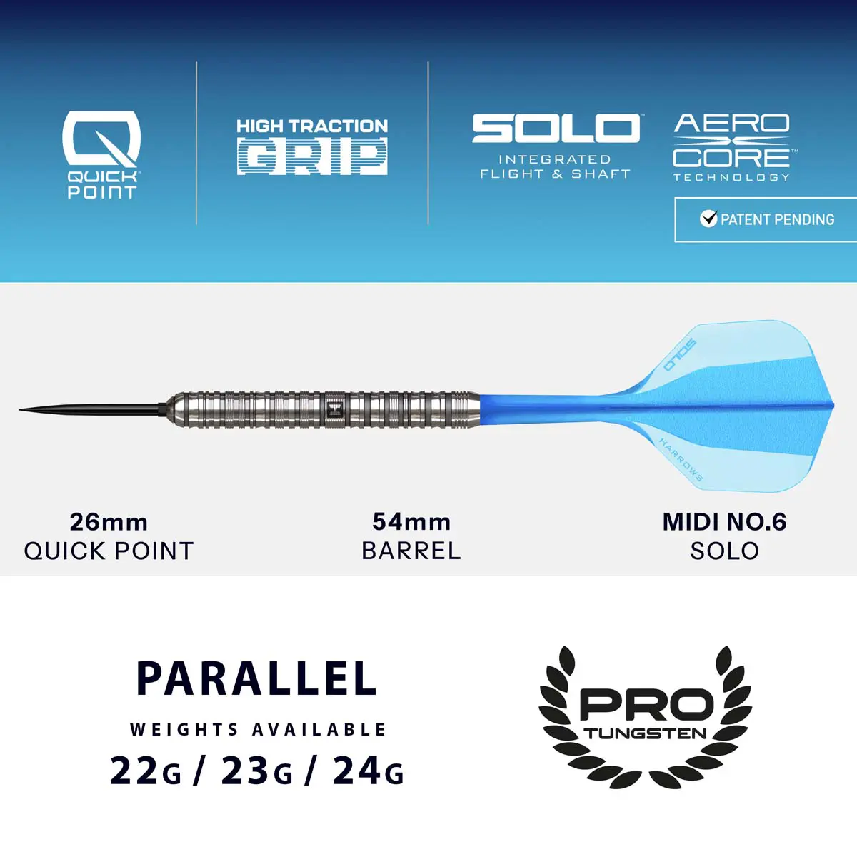 Afbeeldingen van Harrows Flux Pro Tungsten QP Steeltip Dartpijlen