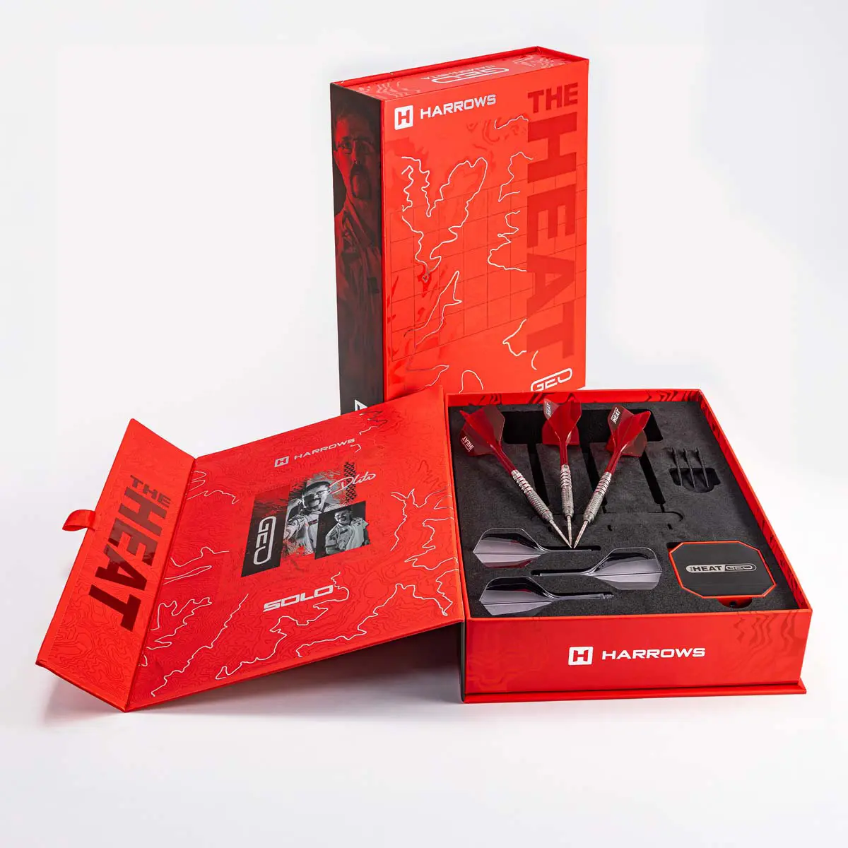 Afbeeldingen van Harrows Damon Heta Geo 90% QP Steeltip Dartpijlen