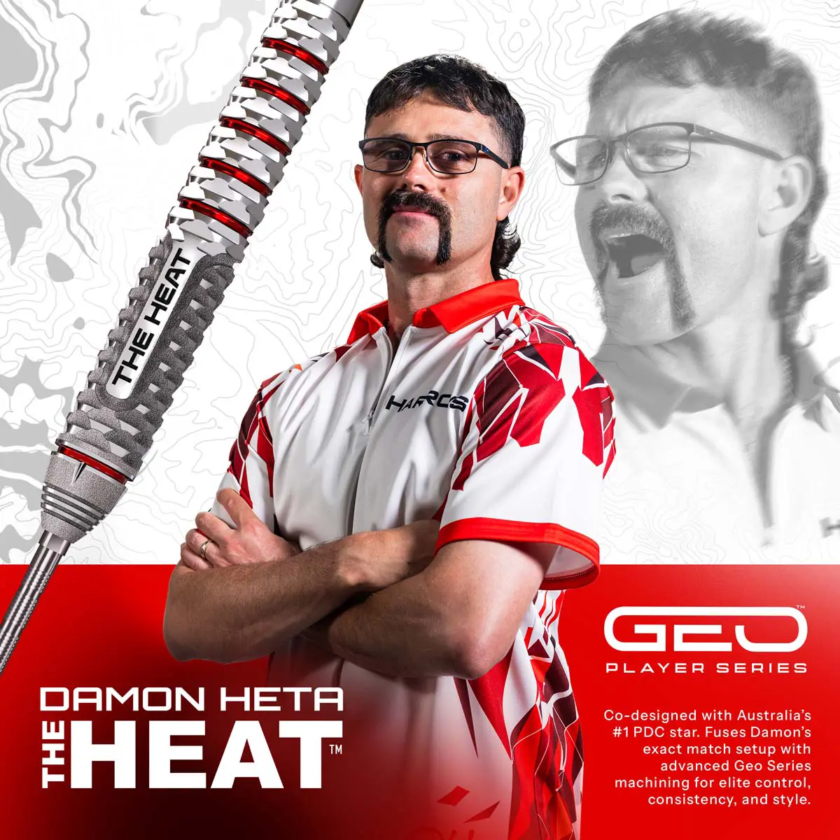 Afbeeldingen van Harrows Damon Heta Geo 90% QP Steeltip Dartpijlen